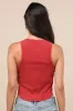 Compelling Cutie Washed Red Ribbed Knit Tank Top sold by Lulus