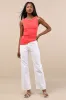 Linzia Coral Jersey Knit Asymmetrical Top sold by Lulus