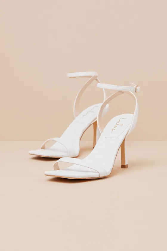 Bastina White High Heel Ankle Strap Sandals sold by Lulus product image thumbnail 2