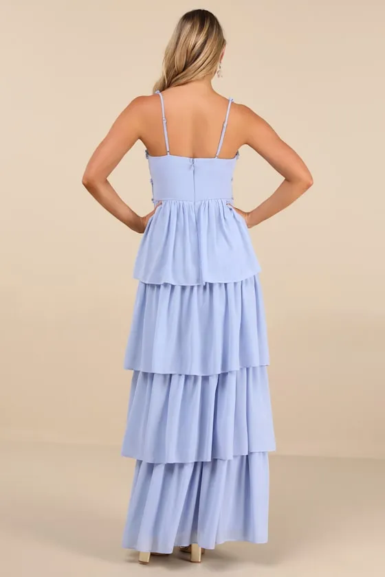 Olimpia Light Blue Ruffled Tiered Maxi Dress sold by Lulus product image thumbnail 2
