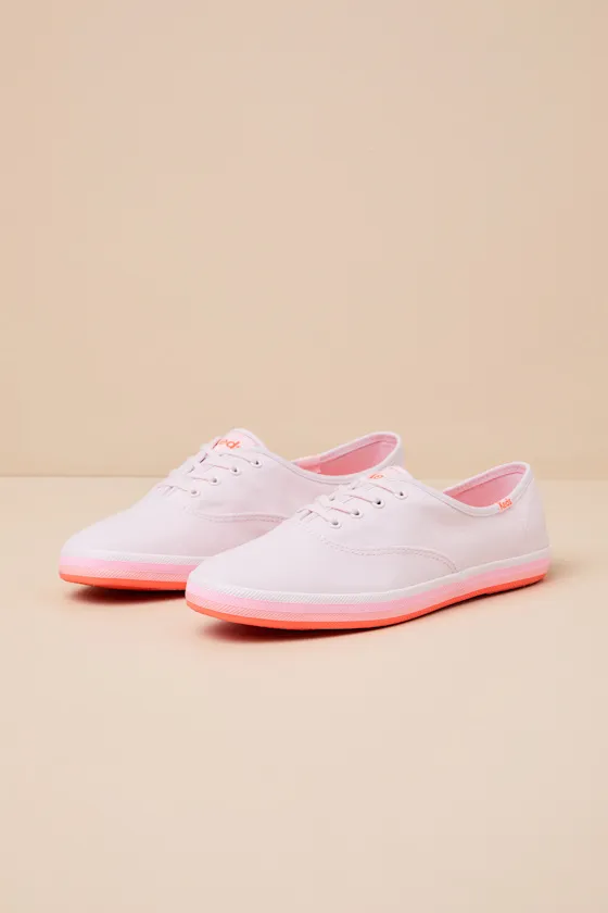 Champion Pink Canvas Foxing Stripe Lace-Up Sneakers sold by Lulus product image thumbnail 2