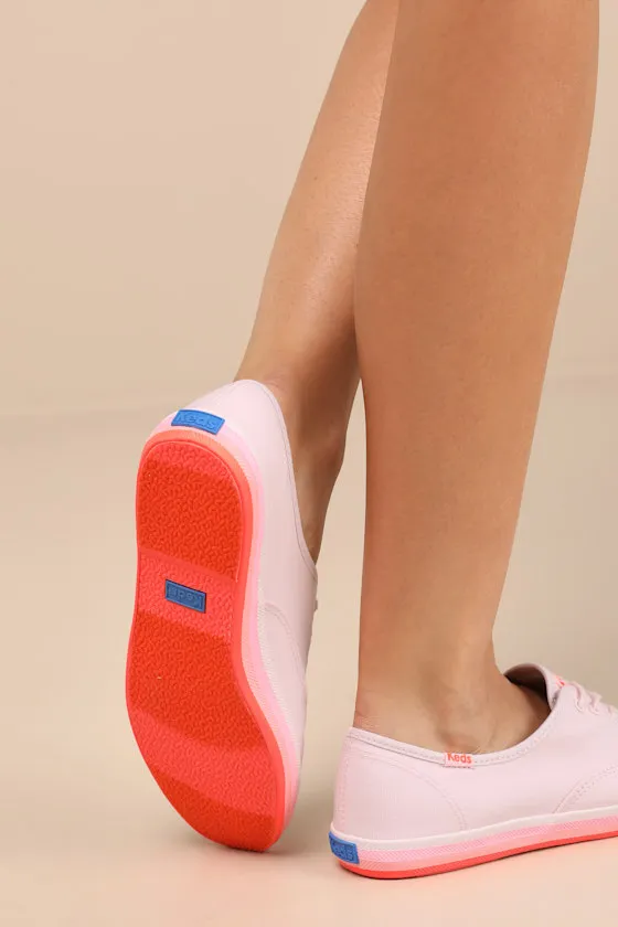 Champion Pink Canvas Foxing Stripe Lace-Up Sneakers sold by Lulus product image thumbnail 3