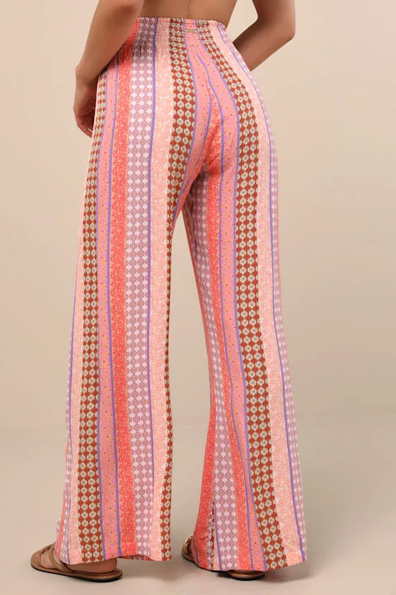 Split Spirit Multi Boho Print Wide-Leg Slit-Front Pants sold by Lulus product image thumbnail 3