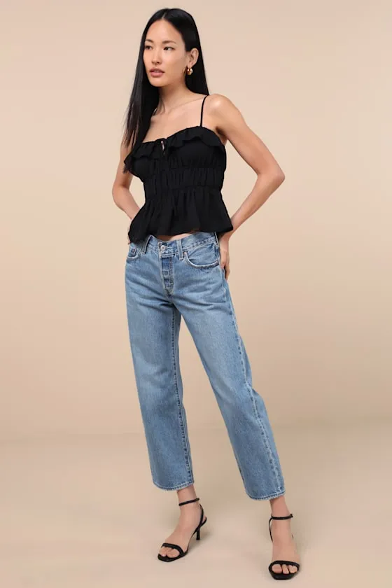 Nicolet Black Tie-Front Peplum Cami Top sold by Lulus product image thumbnail 3