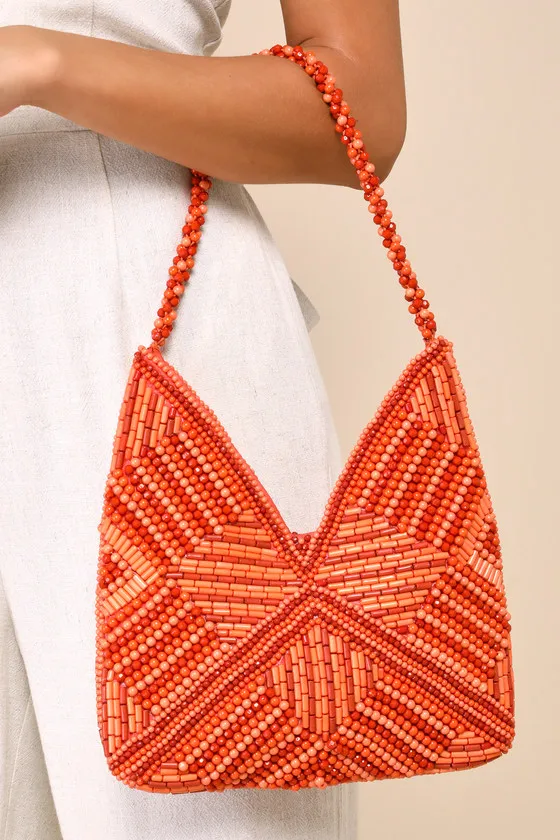 Sunny Element Orange Beaded Shoulder Bag sold by Lulus product image thumbnail 2