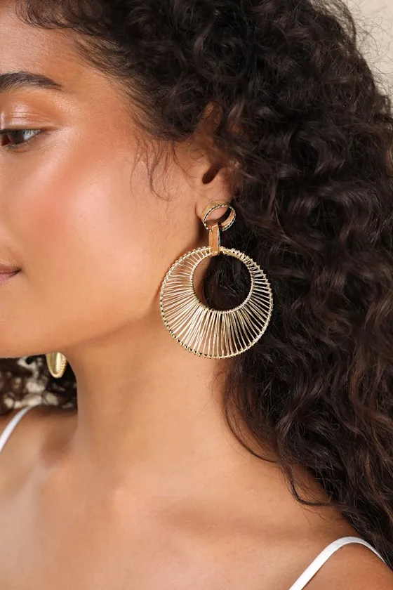 Anzhela Gold Wrapped Hoop Earrings sold by Lulus