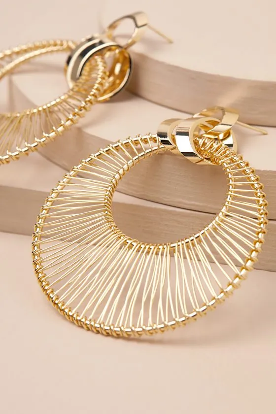 Anzhela Gold Wrapped Hoop Earrings sold by Lulus product image thumbnail 2