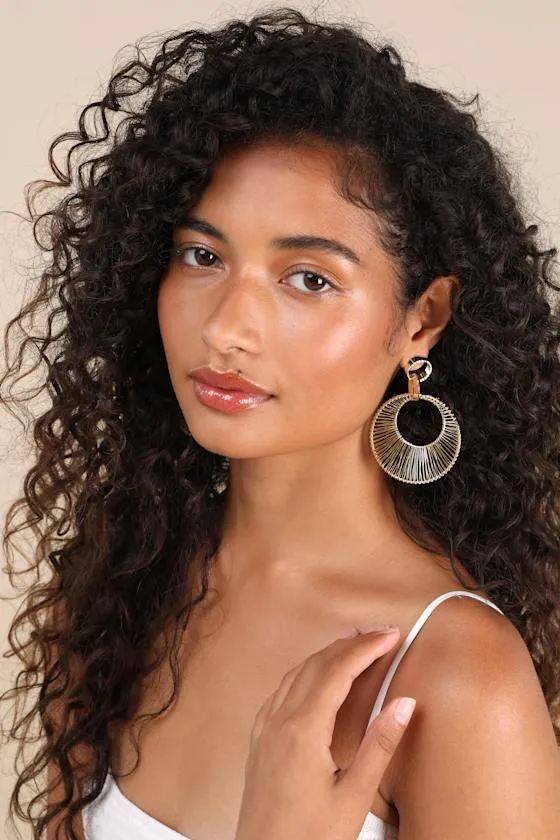 Anzhela Gold Wrapped Hoop Earrings sold by Lulus product image thumbnail 3