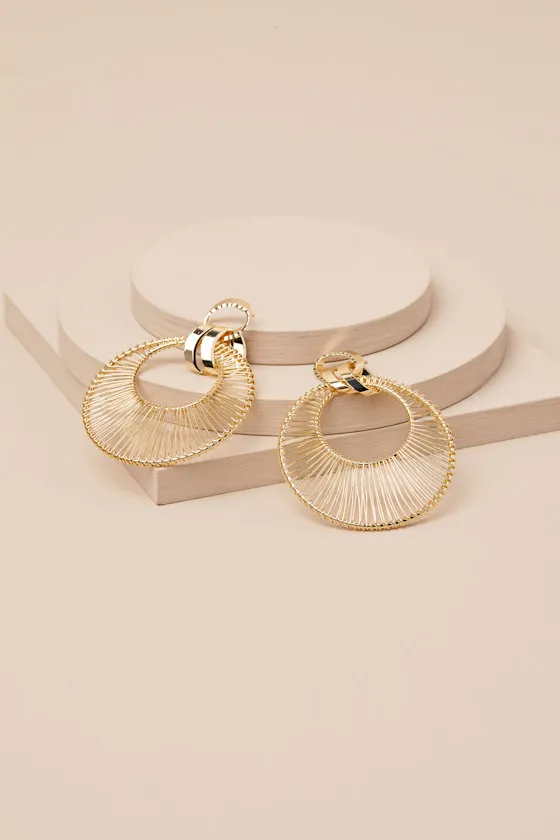 Anzhela Gold Wrapped Hoop Earrings sold by Lulus product image thumbnail 4