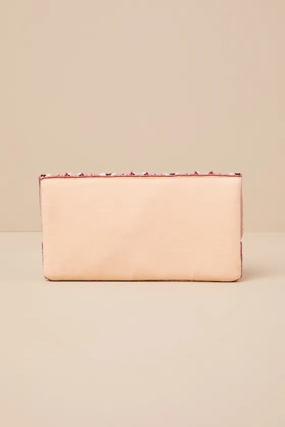 Lorelai Pink Multi Leaf Beaded Clutch sold by Lulus product image thumbnail 3