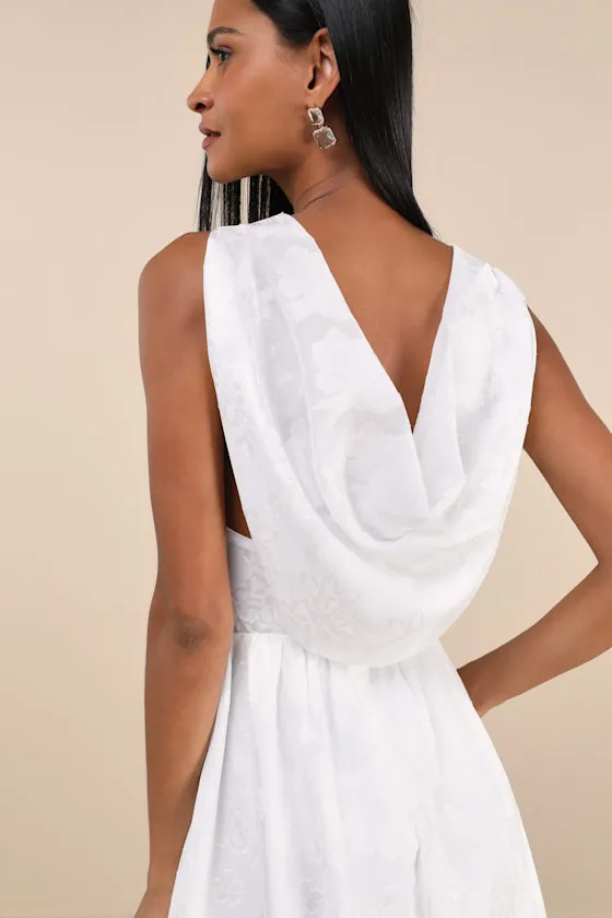 Sendoa White Burnout Cowl Back Midi Dress sold by Lulus product image thumbnail 2