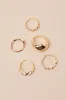 Eden Gold Stackable Five-Piece Ring Set sold by Lulus