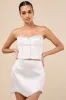 Megan White Satin Pearl Mini Skirt sold by Lulus
