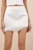 Megan White Satin Pearl Mini Skirt sold by Lulus