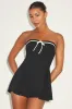 Bexley Black Strapless Skort Romper sold by Lulus