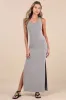 Relaxed but Not Least Grey Ribbed Sleeveless Maxi Dress sold by Lulus