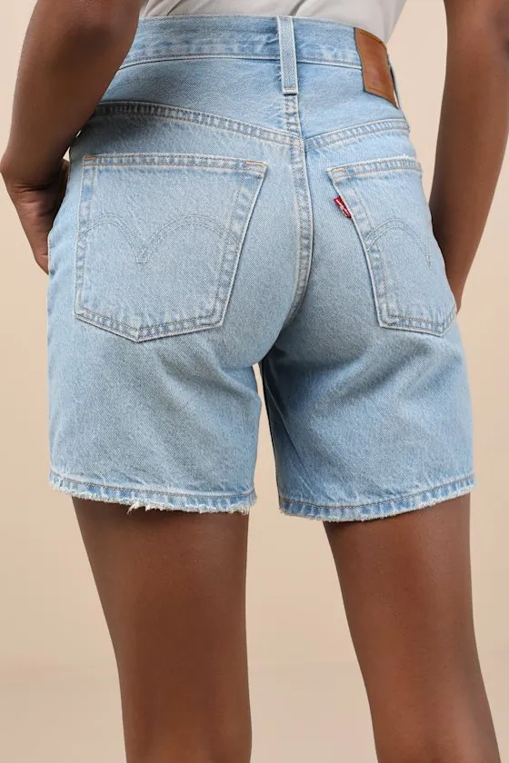 501 Mid Thigh Light Wash Denim Shorts sold by Lulus product image thumbnail 3