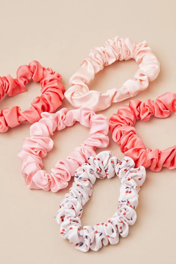 Cherry Blossom Pink Multi Satin Scrunchie Set sold by Lulus product image thumbnail 2