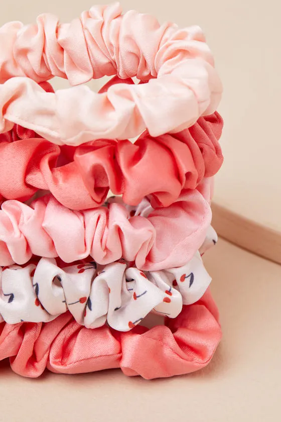 Cherry Blossom Pink Multi Satin Scrunchie Set sold by Lulus product image thumbnail 4