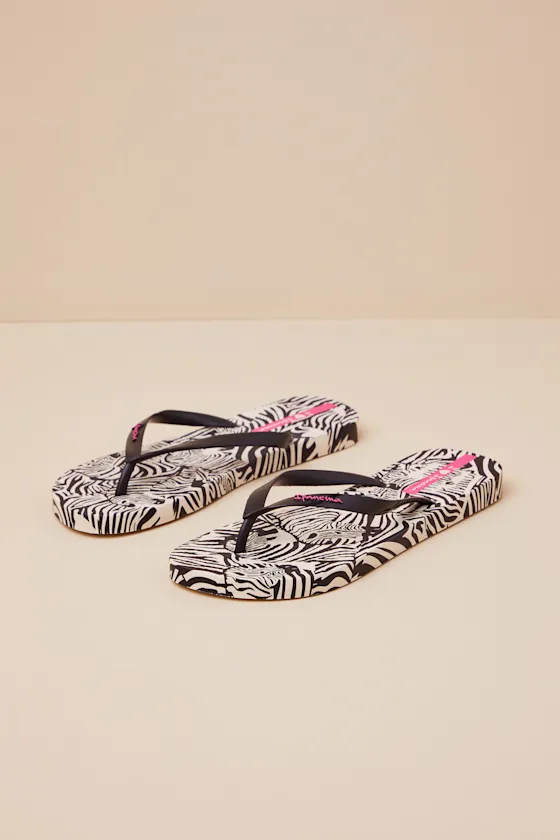 Animal Print Beige and Black VI Fem Flip Flops sold by Lulus product image thumbnail 4