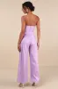 Ciela Lavender Textured Strapless Wide-Leg Jumpsuit sold by Lulus