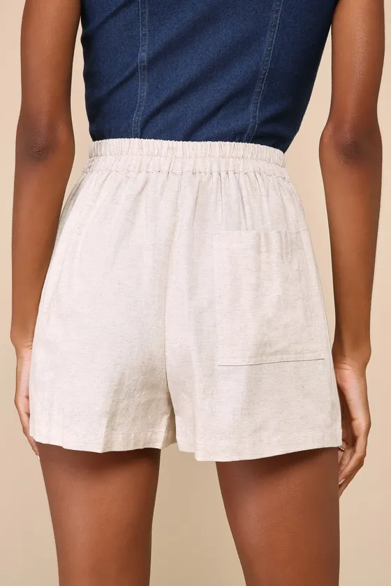 Breeziest Beauty Beige Linen High-Rise Skort sold by Lulus product image thumbnail 4