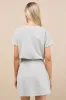 Ioana Heather Grey Short Sleeve Pleated Faux-Wrap Mini Dress sold by Lulus