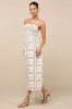 Asiya Beige Stamp Print Halter Midi Dress sold by Lulus
