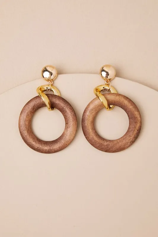 Reina Gold Mixed Hoop Drop Earrings sold by Lulus