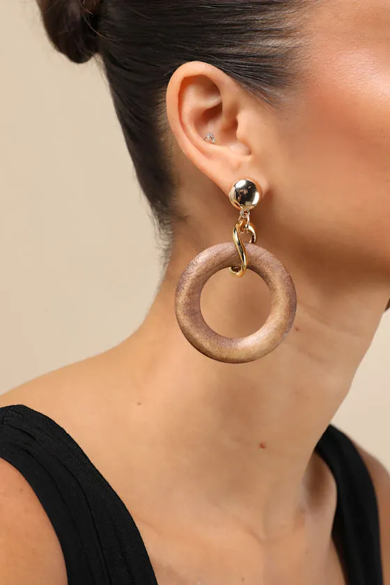 Reina Gold Mixed Hoop Drop Earrings sold by Lulus product image thumbnail 4