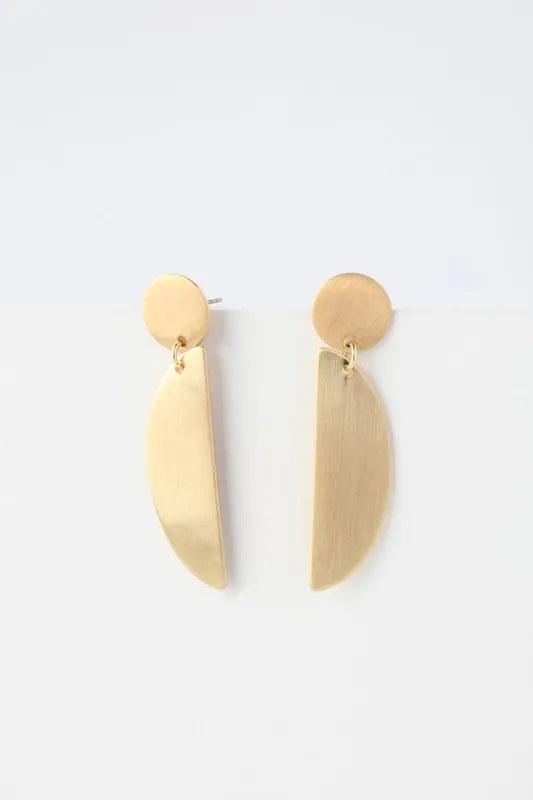 New Moon Brushed Gold Earrings sold by Lulus