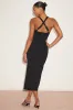 Rumi Black Sleeveless Column Midi Dress sold by Lulus