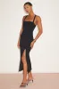 Rumi Black Sleeveless Column Midi Dress sold by Lulus