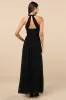 Marilina Black Pleated Twist-Front Maxi Dress sold by Lulus