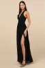 Marilina Black Pleated Twist-Front Maxi Dress sold by Lulus
