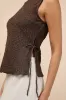 Bizzy Brown Textured Side-Tie Tank Top sold by Lulus