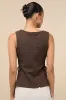 Bizzy Brown Textured Side-Tie Tank Top sold by Lulus