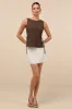 Bizzy Brown Textured Side-Tie Tank Top sold by Lulus