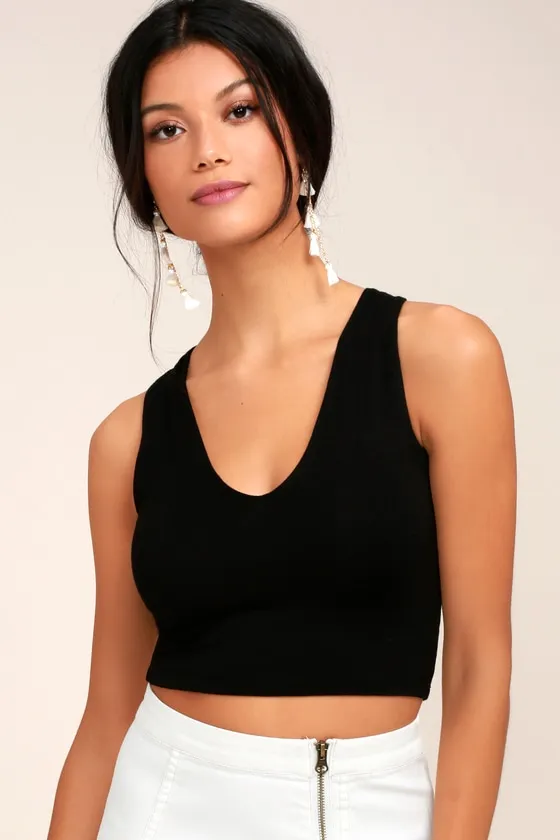 Feel Like Dancing Black Crop Top sold by Lulus