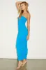 Daphina Bright Blue Cutout U-Bar Ruched Midi Dress sold by Lulus