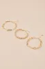Louhi Gold Chain Link Three-Piece Bracelet Set sold by Lulus