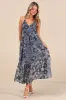 Feeling Like Forever Navy Jacquard Organza Lace-Up Midi Dress sold by Lulus