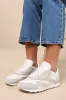 Classic Nylon Sand and Chalk Suede Leather Sneakers sold by Lulus