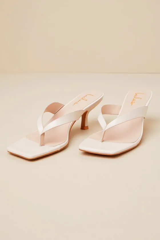 Wistery Ecru Kitten Heel Thong Sandals sold by Lulus product image thumbnail 2