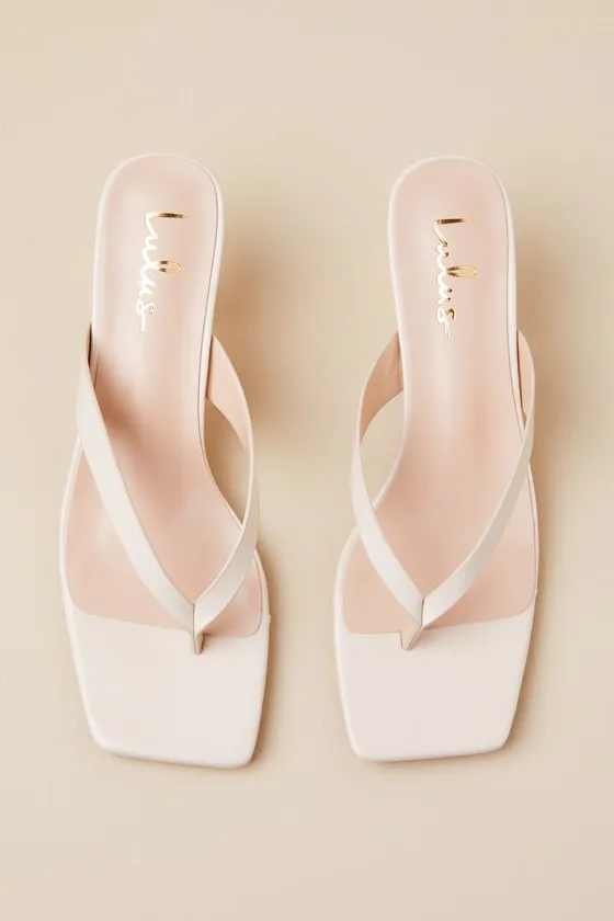 Wistery Ecru Kitten Heel Thong Sandals sold by Lulus product image thumbnail 3