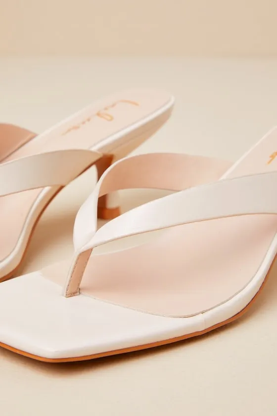 Wistery Ecru Kitten Heel Thong Sandals sold by Lulus product image thumbnail 4