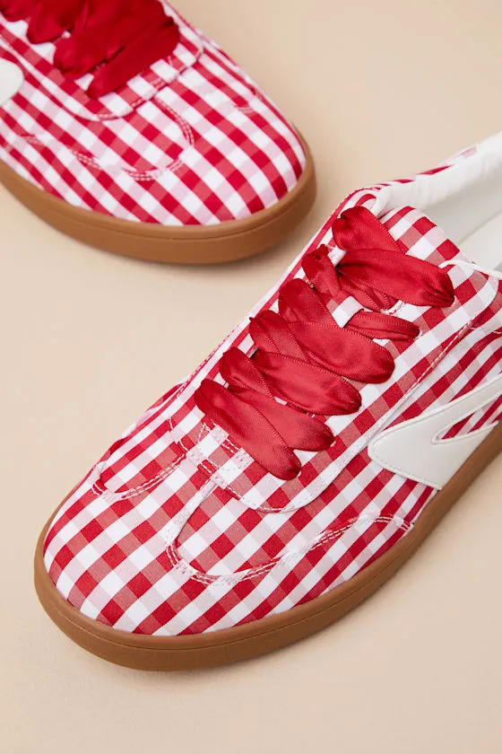 Voyage Red Gingham Lace-Up Sneakers sold by Lulus product image thumbnail 3