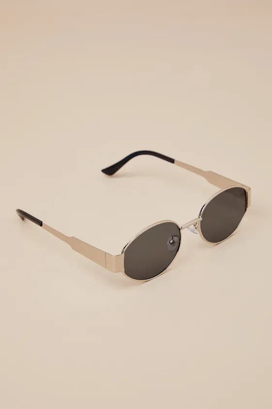 Trendsetting Take Silver and Black Oval Sunglasses sold by Lulus product image thumbnail 4