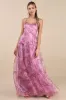 Exclusive Glamour Pink Floral Organza Tiered Maxi Dress sold by Lulus