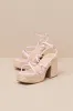 Thomasin Pink Tropical Print Platform High Heel Sandals sold by Lulus